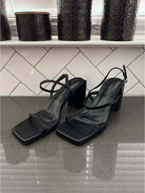 Black Chunky Heels w/ Square Toe